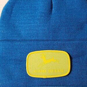 John Deere Patched Knit Cuffed Beanie in Cobalt Blue